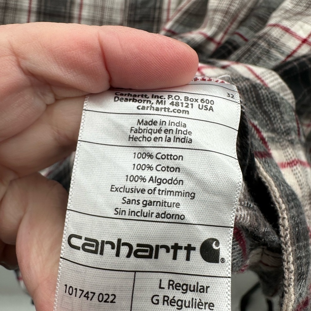 Carhartt heritage plaid relaxed fit men gorpcore outdoor cotton flannel. LARGE - Picture 6 of 11